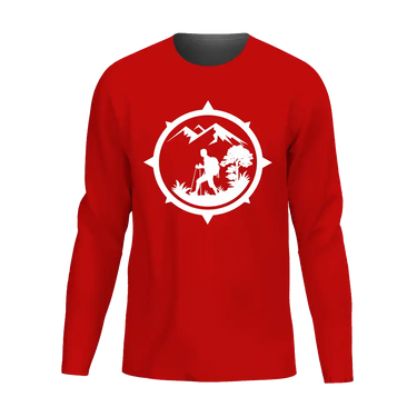 Hiking Mountain Compass Men Long Sleeve Shirt